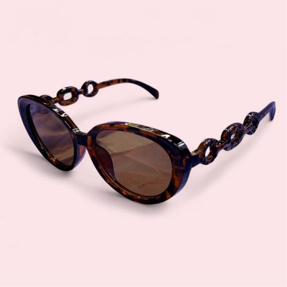 Unbranded Accessories - Women's brown tortoise shell sunglasses with oversized oval lenses